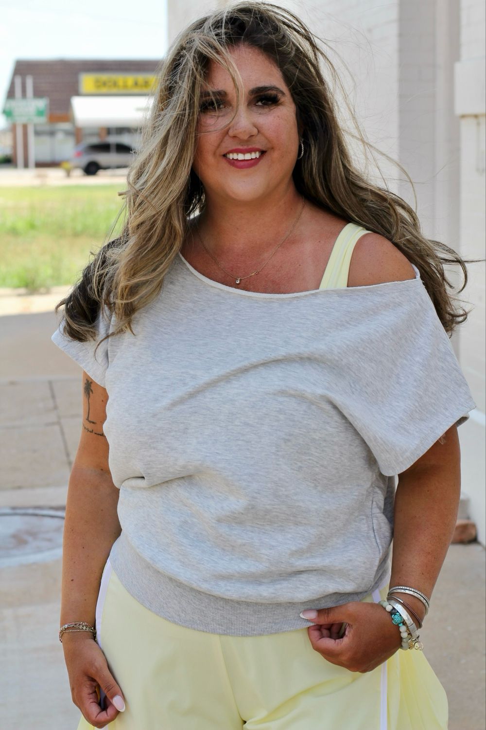 French Terry One Shoulder Top
