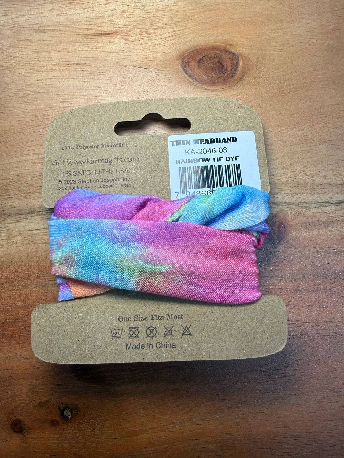 Thin Floral Headband, Colour: Rainbow Tiedye