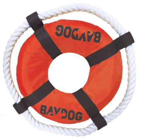 Baydog Fetch Ring Tug and Retrieve Toy, Color: Orange