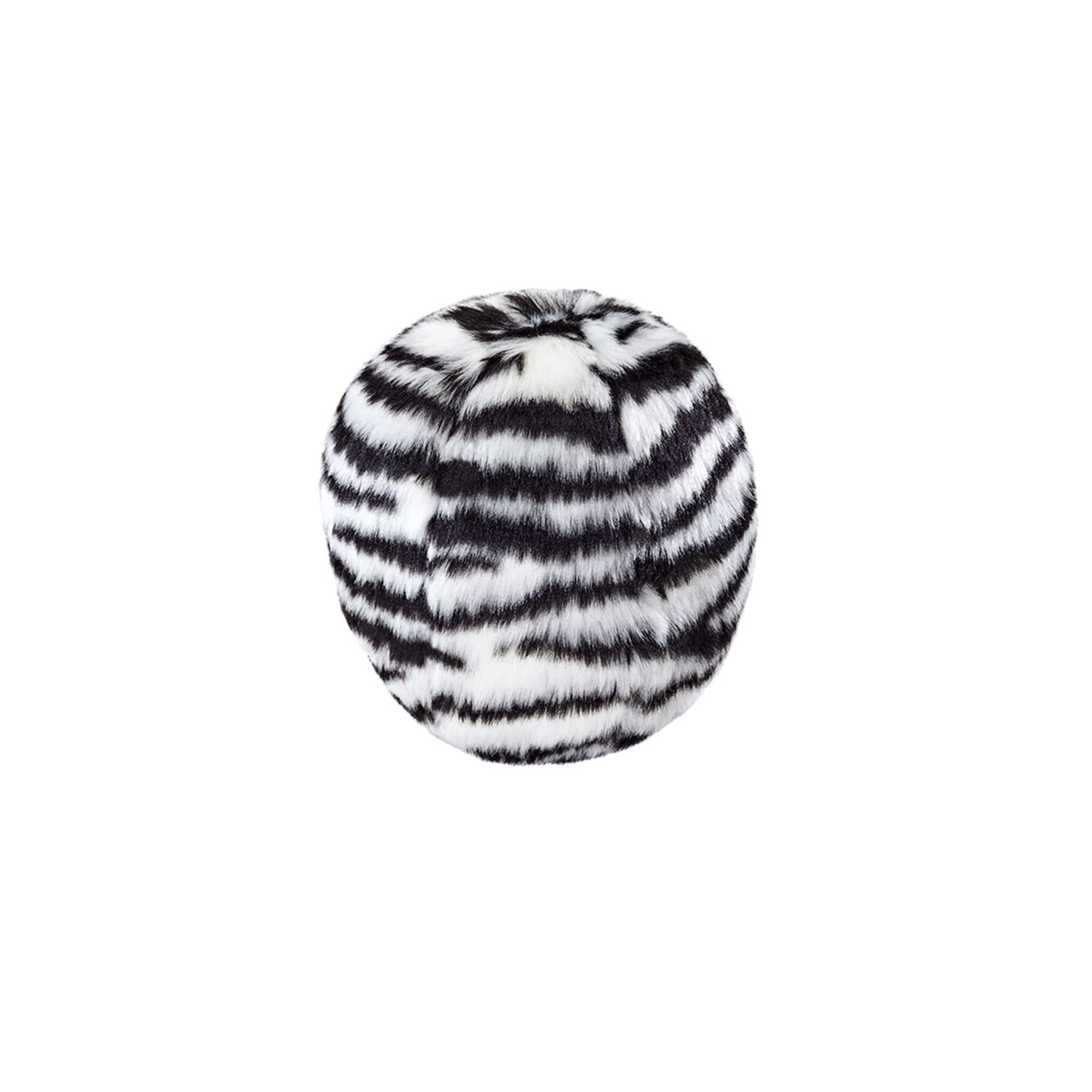 Fluff &amp; Tuff Zebra Ball SQUEAKERLESS 4”