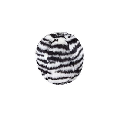 Fluff &amp; Tuff Zebra Ball SQUEAKERLESS 4”