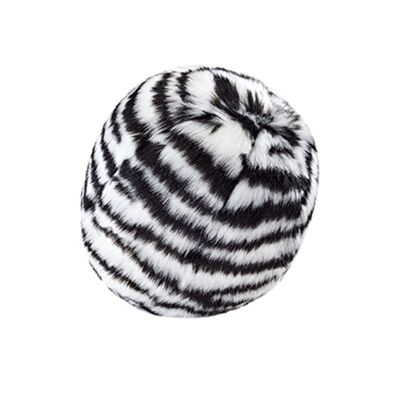 Fluff &amp; Tuff Zebra Ball SQUEAKERLESS 5.5”