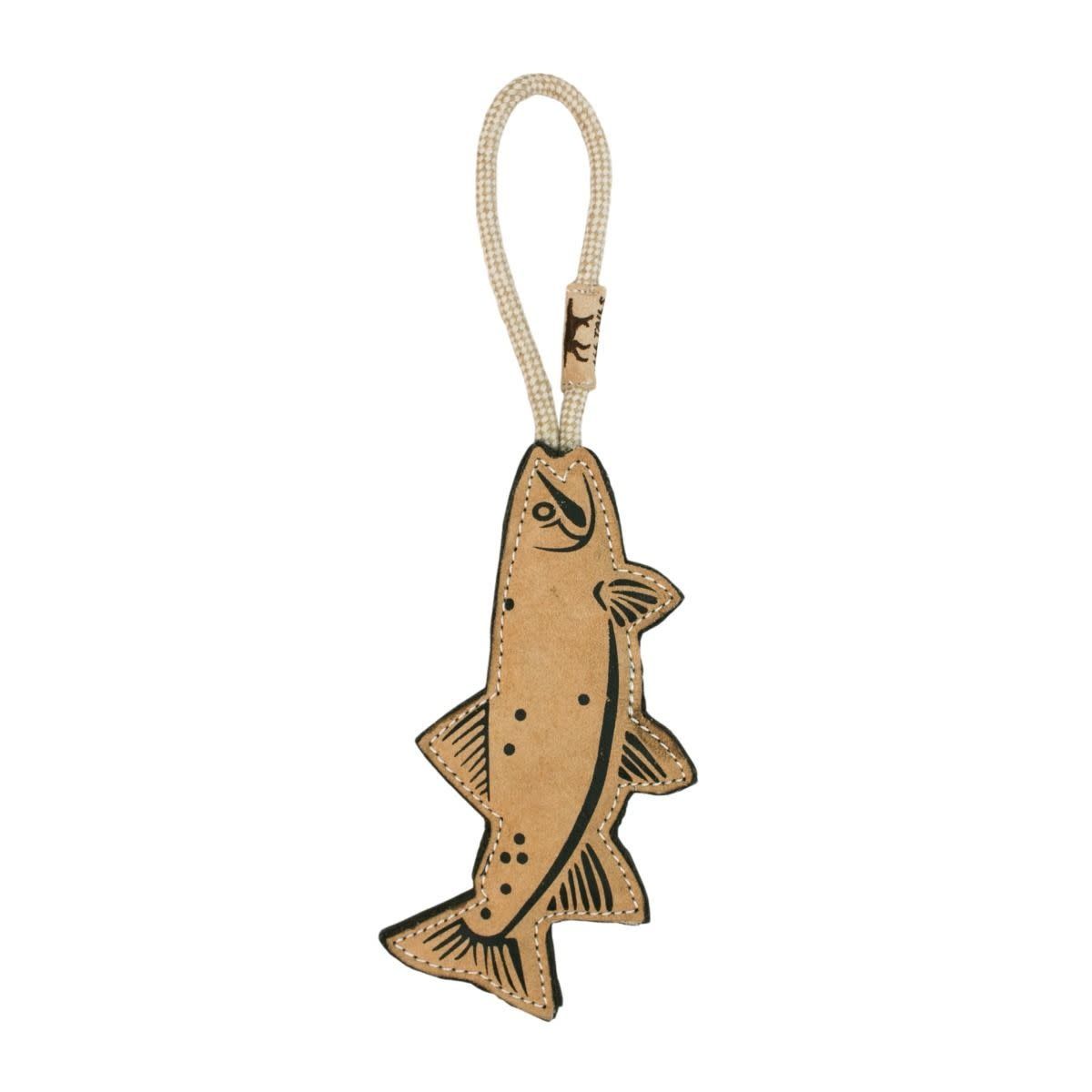 Tall Tails Natural Leather &amp; Wool Trout Toy
