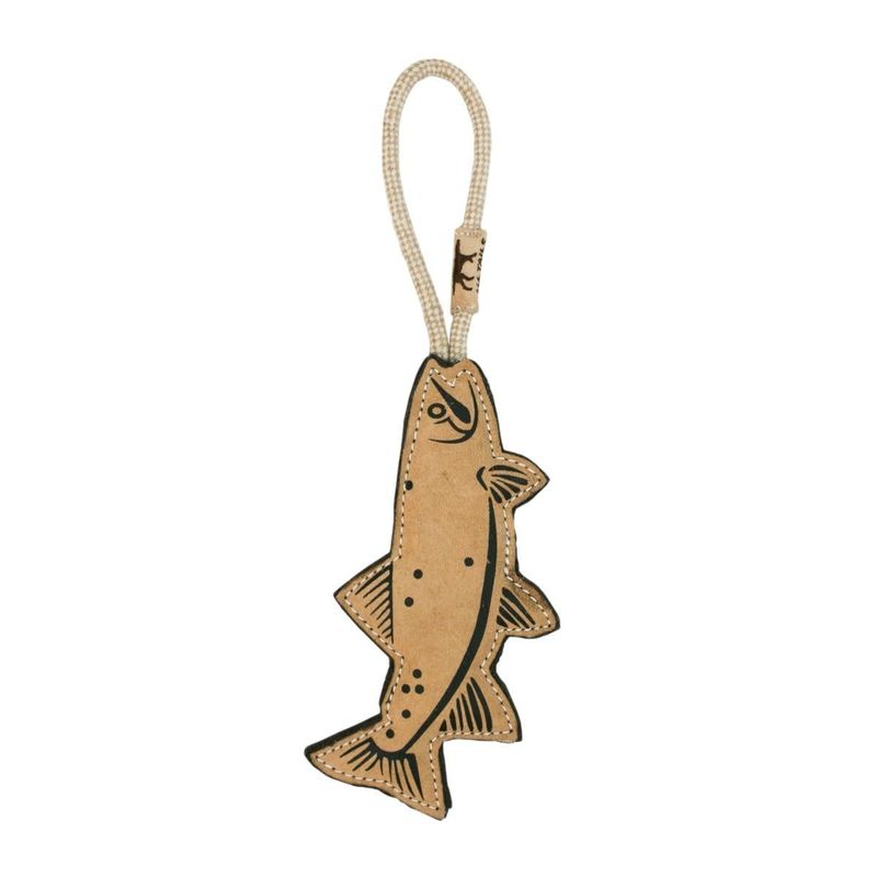 Tall Tails Natural Leather &amp; Wool Trout Toy