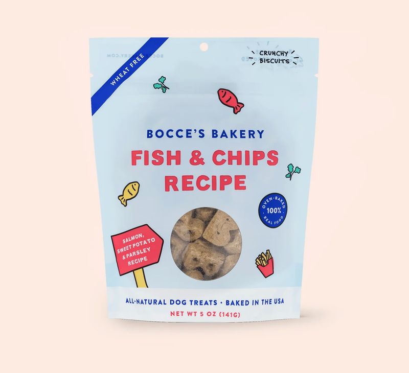 Bocce&#39;s Bakery Crunchy Biscuits Fish &amp; Chips