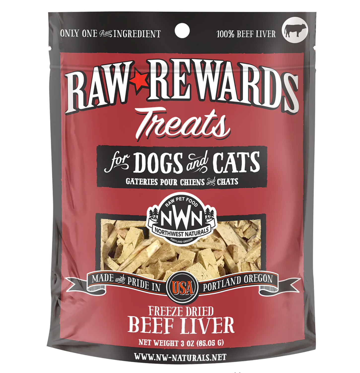 Northwest Naturals Raw Rewards Beef Liver Freeze Dried Treat 3 oz