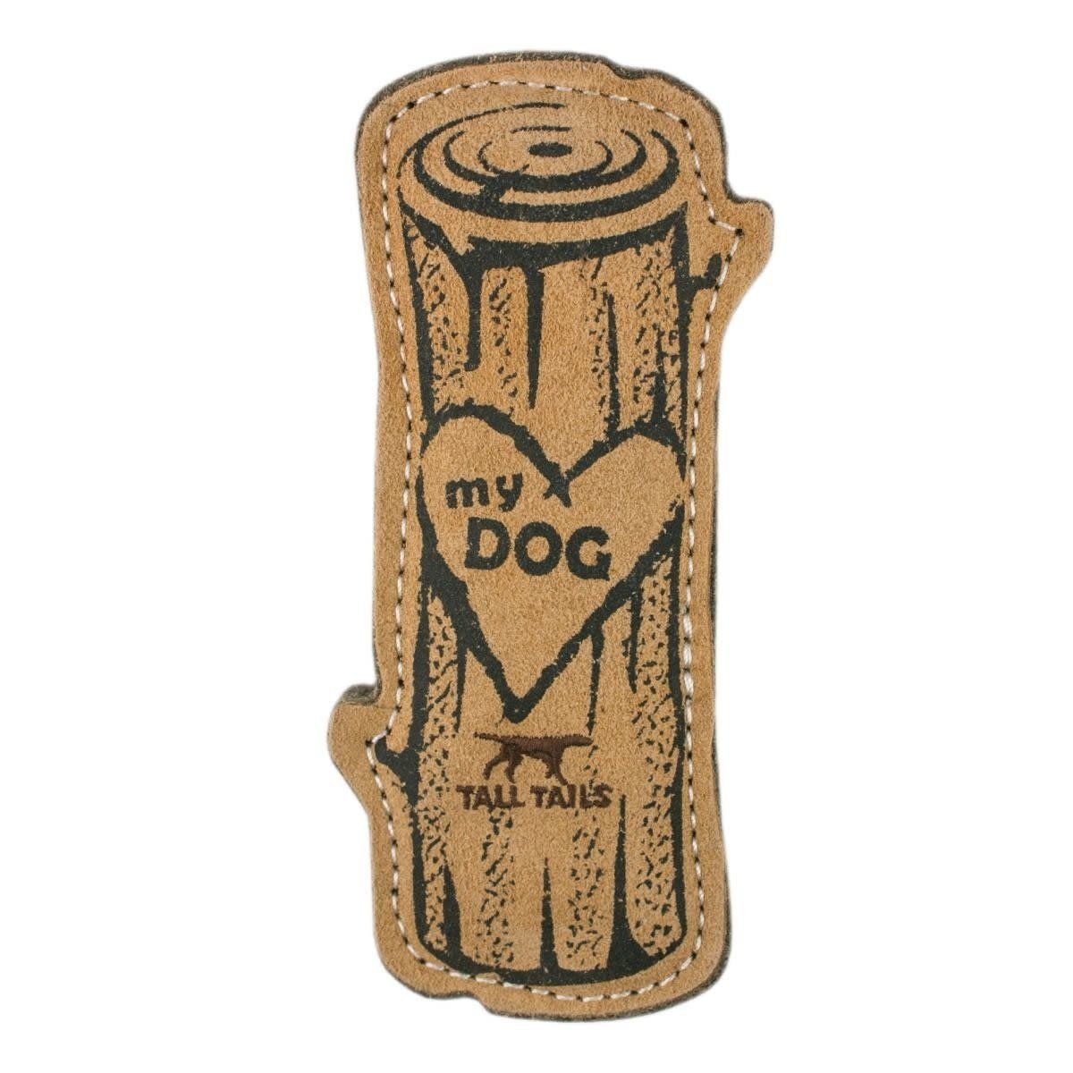 Tall Tails Natural Leather &amp; Wool Love My Dog Log Toy