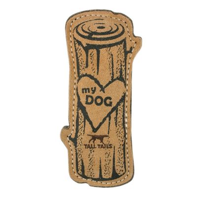 Tall Tails Natural Leather &amp; Wool Love My Dog Log Toy