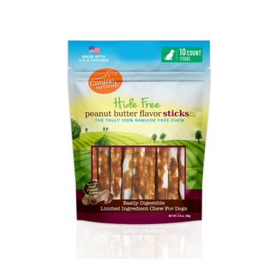 Canine Naturals Hide Free Stick Peanut Butter 5&quot; - 10 pk