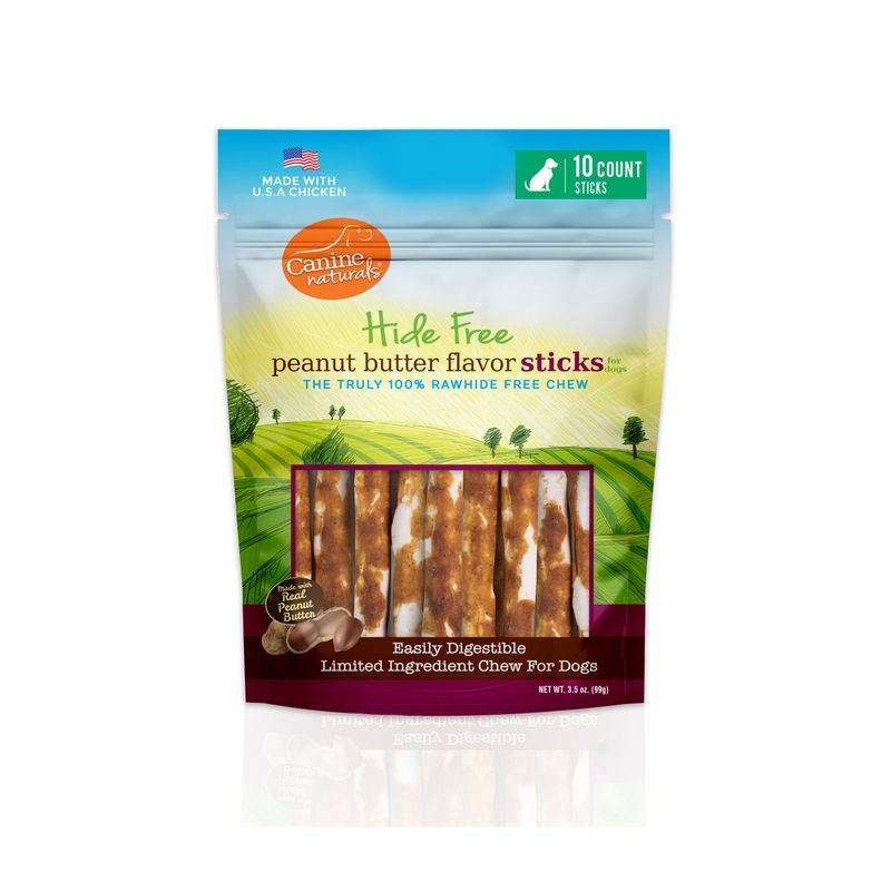 Canine Naturals Hide Free Stick Peanut Butter 5&quot; - 10 pk