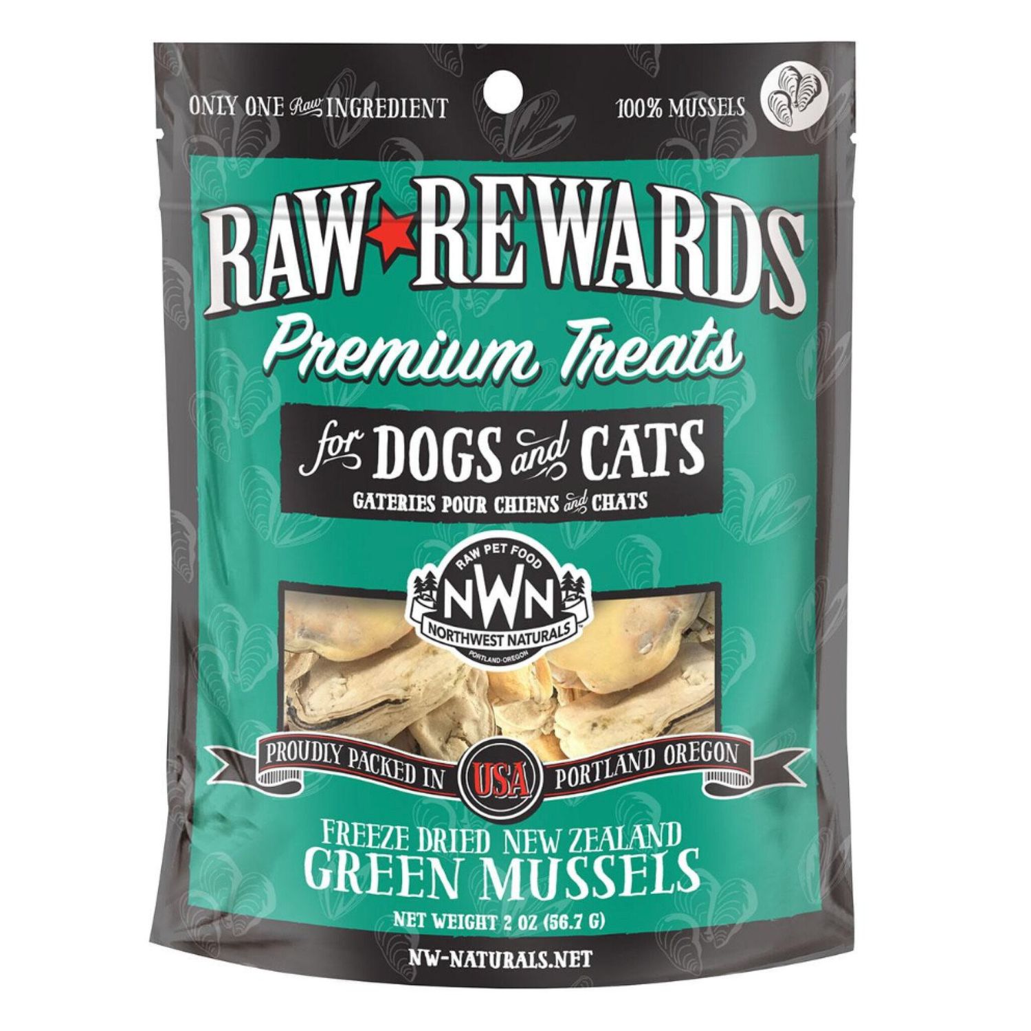 Northwest Naturals Raw Rewards Freeze Dried Mussels 2 oz