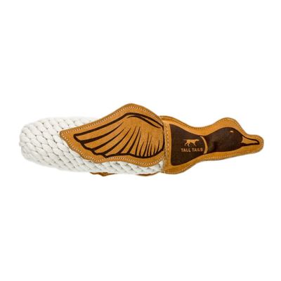 Tall Tails Natural Leather &amp; Rope Quacker Toy 15&quot;
