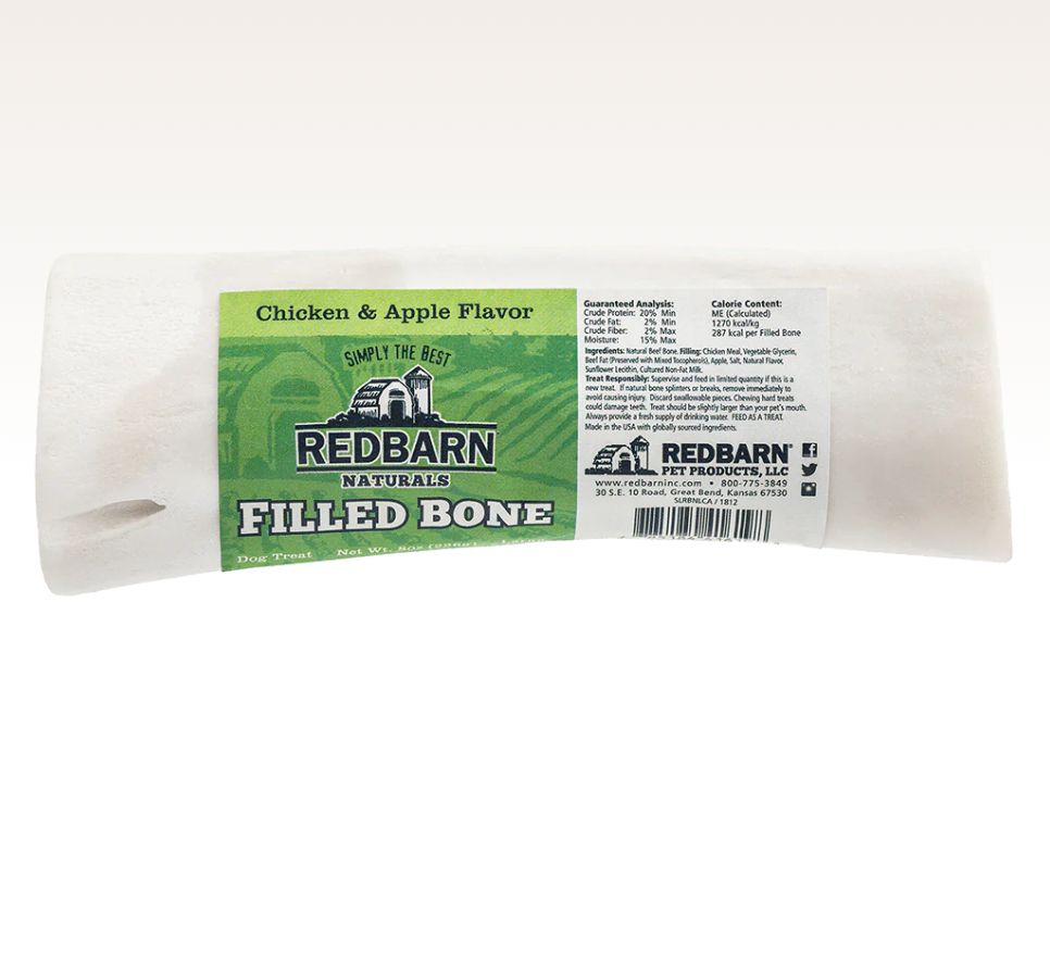 Redbarn Dog Bone Natural Filled Chicken &amp; Apple, Large 8oz