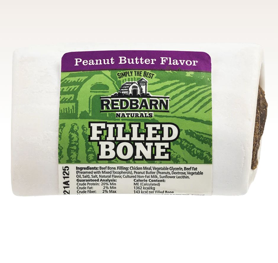 Redbarn Dog Bone Natural Filled Peanut Butter, Small 3.5oz