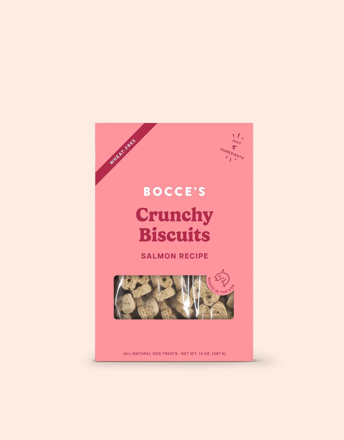 Bocce&#39;s Bakery Crunchy Biscuits Salmon  &amp; Sweet Potato, 14 oz