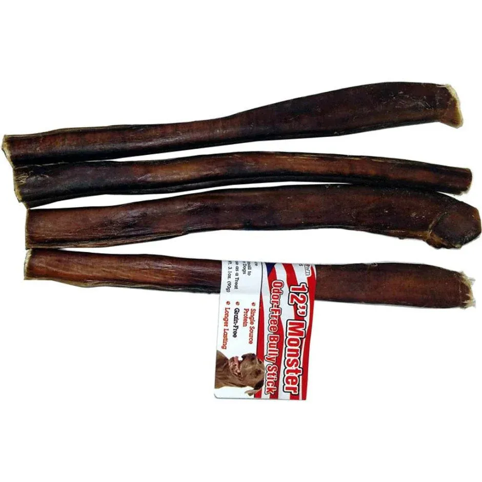 Nature&#39;s Own 12” Monster Bully Sticks, Odor Free