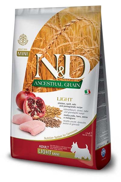 Farmina N&amp;D Ancestral Grain Chicken Pomegranate Light Dog Mini 5.5#