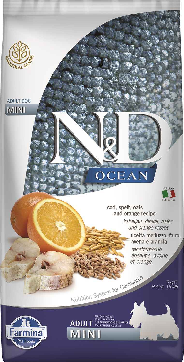 Farmina N&amp;D Ocean Cod Spelt Orange Adult Mini 15.4#