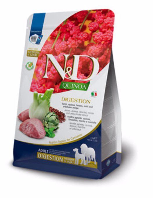 Farmina N&amp;D Quinoa Digestion Lamb Adult Med &amp; Max Grain Free 15.4#