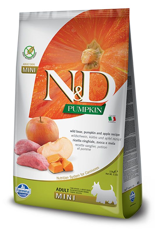 Farmina N&amp;D Pumpkin Boar Apple Adult Mini Grain Free 5.5#