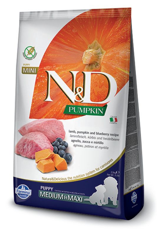 Farmina N&amp;D Pumpkin Lamb Blueberry Puppy Mini Grain Free 5.5#