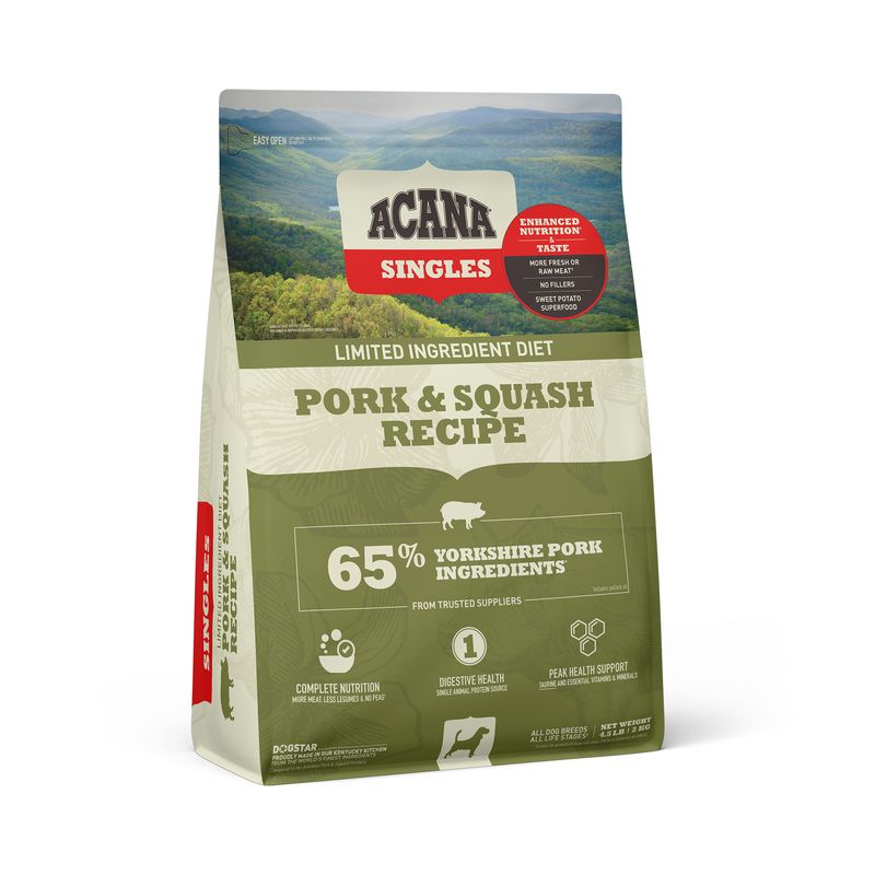 Acana Singles Pork &amp; Squash Grain Free Dry Dog Food 4.5#