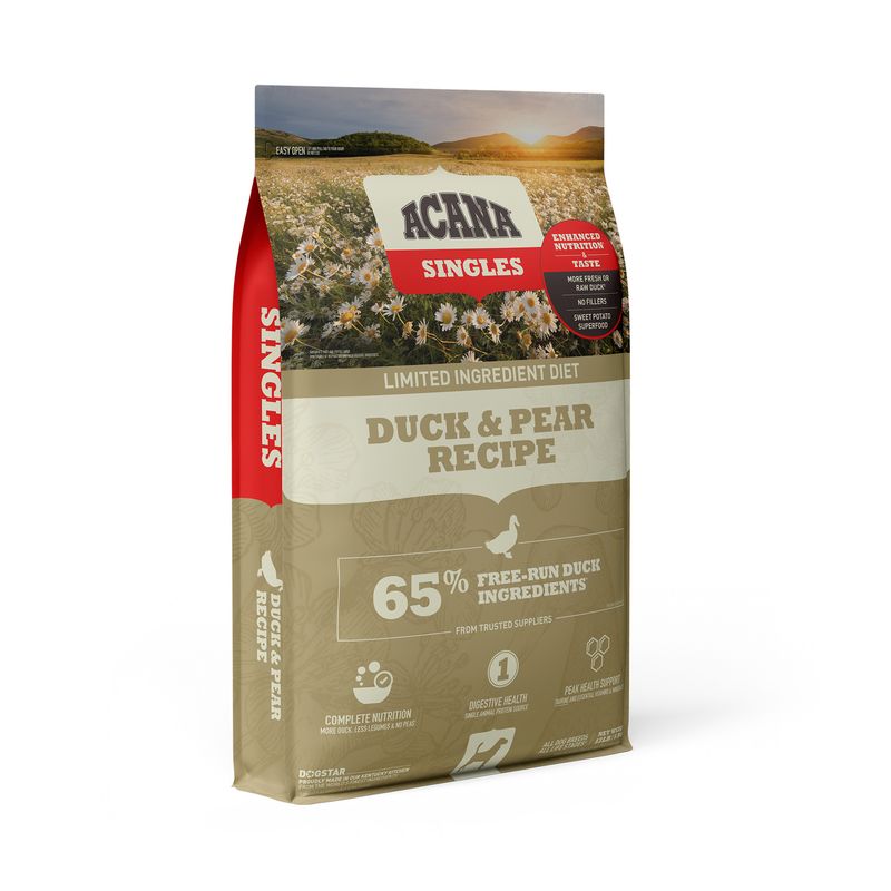 Acana Singles Duck &amp; Pear Grain Free Dry Dog Food 13#