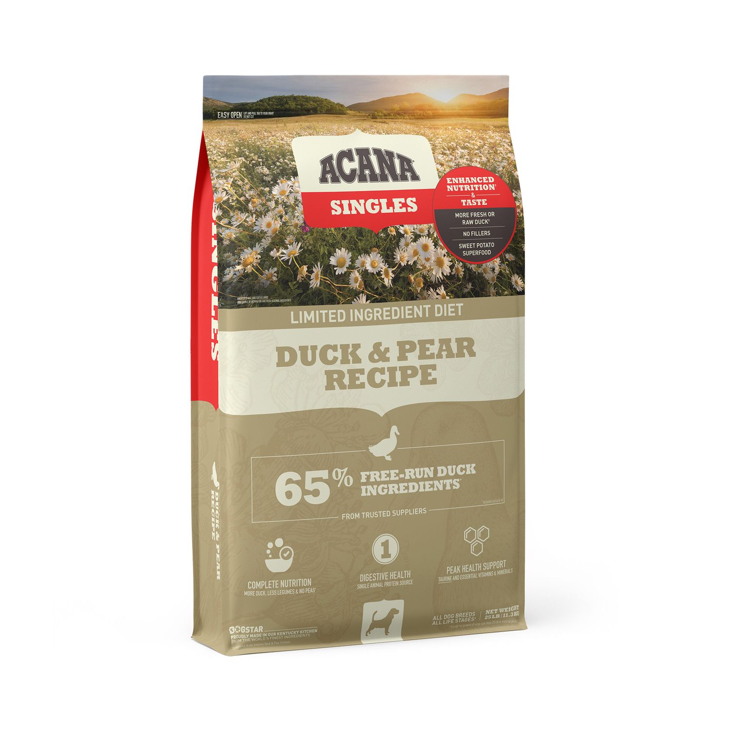 Acana Singles Duck &amp; Pear Grain Free Dry Dog Food 22.5#