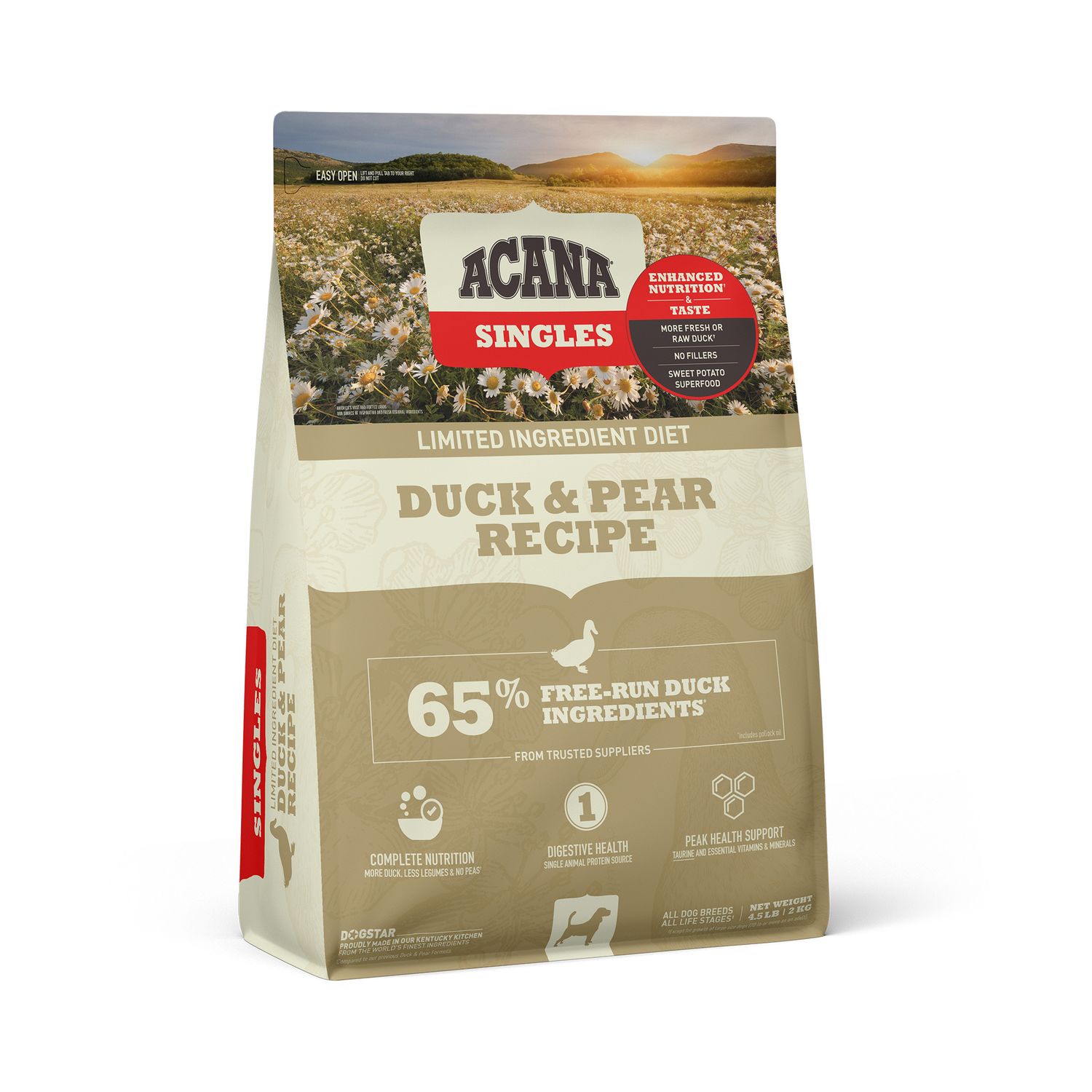 Acana Singles Duck &amp; Pear Grain Free Dry Dog Food 4.5#