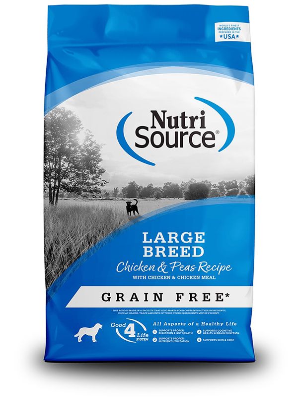 NutriSource Large Breed Chicken &amp; Pea Grain Free Dog Dry 26#