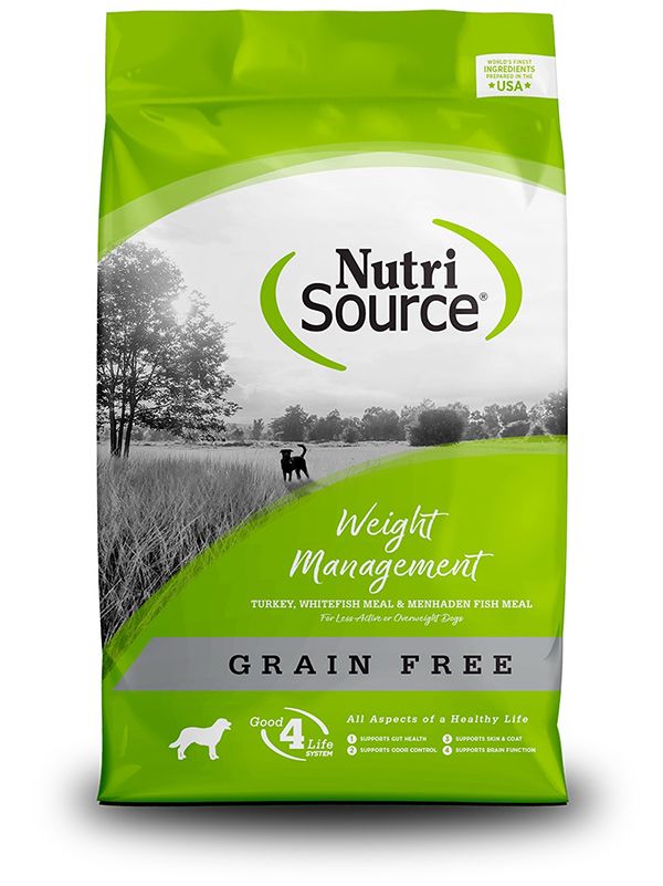 NutriSource Weight Mgmt Grain Free Dog Dry 26#