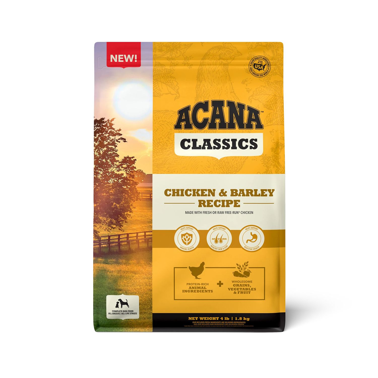 Acana Classics Chicken &amp; Barley Dry Dog Food 4#