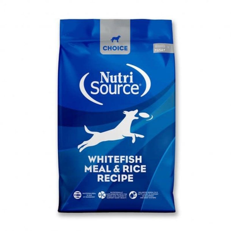 NutriSource Choice Whitefish &amp; Rice Dog Dry 30#