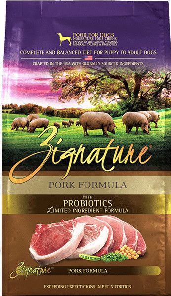 Zignature Pork Formula Grain Free Dry Dog Food 25#