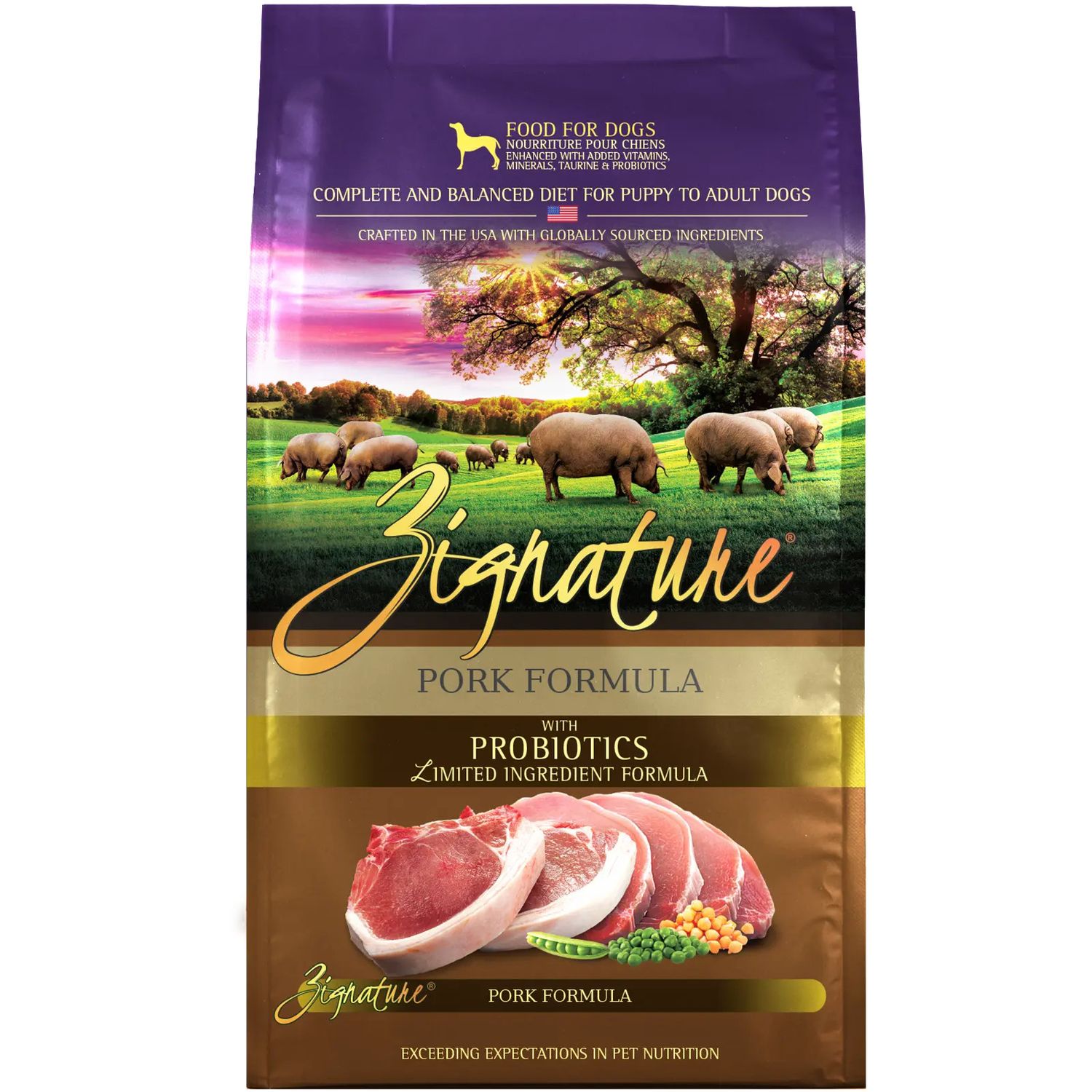 Zignature Pork Grain Free Formula Dry Dog Food 4#