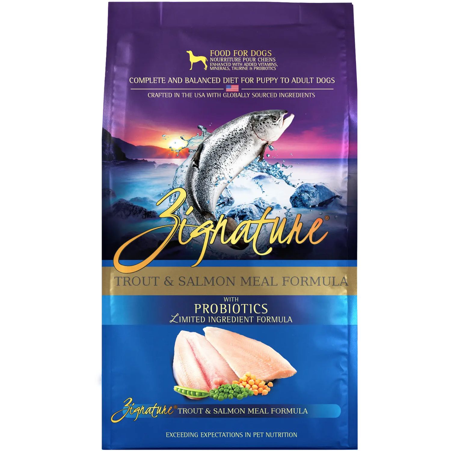 Zignature Trout &amp; Salmon Meal Grain Free Formula Dry Dog Food 4#