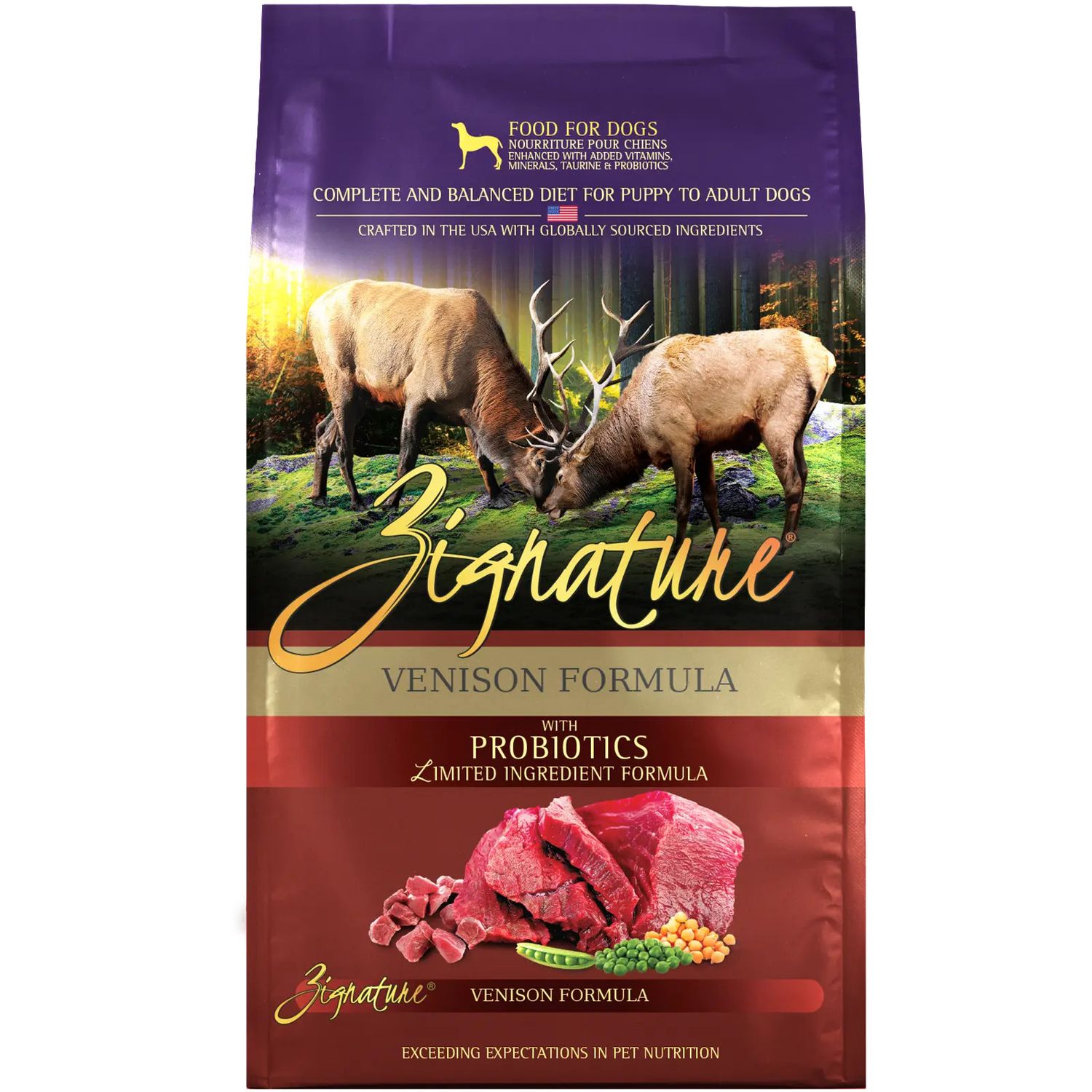 Zignature Venison Grain Free Formula Dry Dog Food 4#