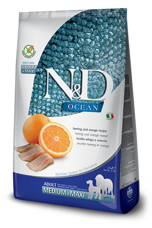 Farmina N&amp;D Ocean Herring and Orange Adult Med &amp; Max 5.5#