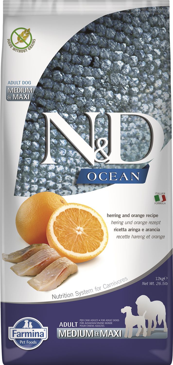 Farmina N&amp;D Ocean Herring and Orange Adult Med &amp; Max 26.4#