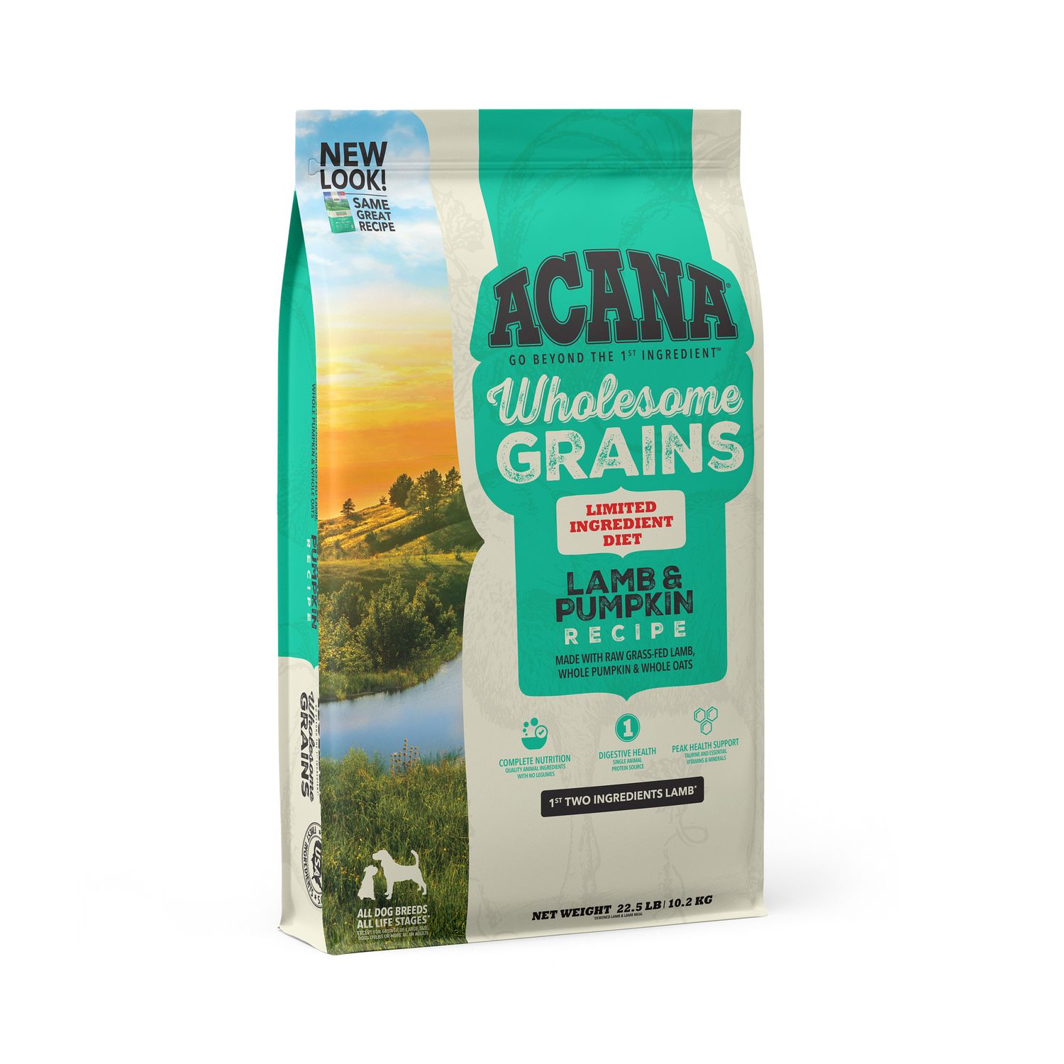 Acana Wholesome Grains Lamb &amp; Pumpkin Recipe Dry Dog Food 22.5#