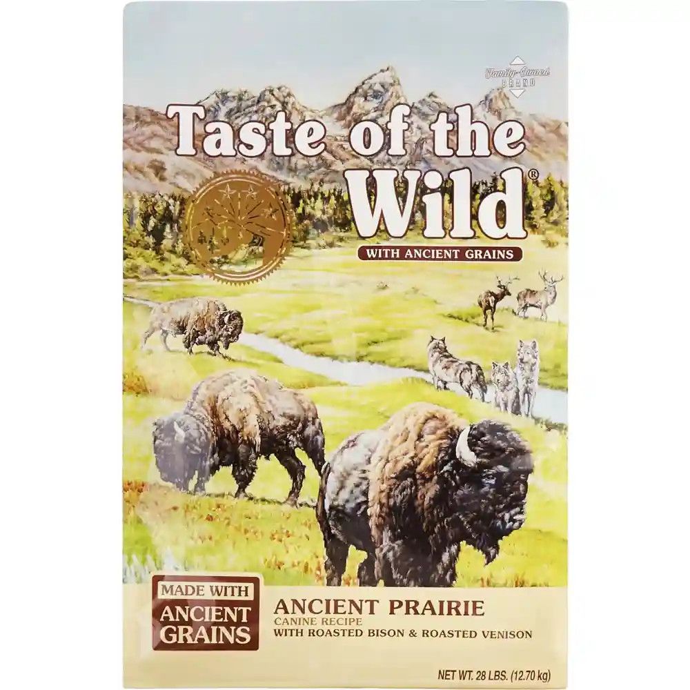 Taste of the Wild Ancient Prairie Canine Recipe with Roasted Bison and Roasted Venison Dry Dog Food 28#