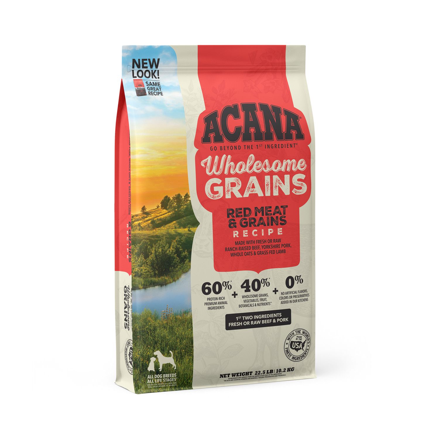 Acana Wholesome Grains Red Meat &amp; Grains Recipe Dry Dog Food 22.5#