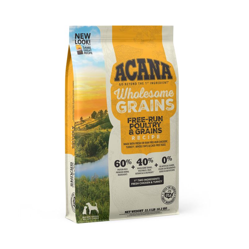 Acana Wholesome Grains Free-Run Poultry &amp; Grains Recipe Dry Dog Food 22.5#