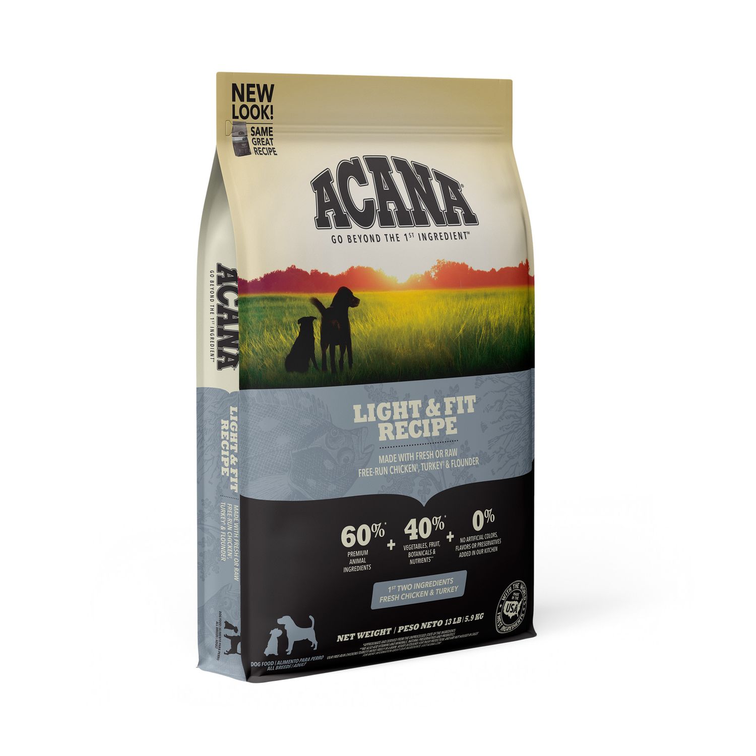 Acana Grain Free Light &amp; Fit Recipe Dry Dog Food 13#