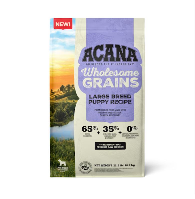 Acana Wholesome Grains Large Breed Puppy Sea &amp; Farm Recipe Dry Dog Food 22.5#