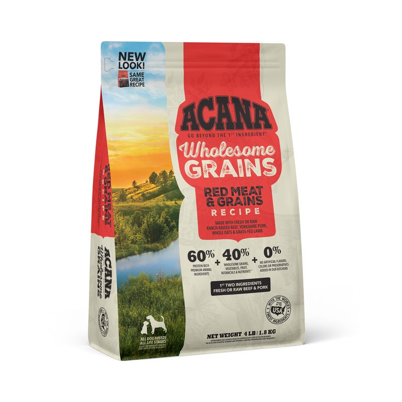 Acana Wholesome Grains Red Meat &amp; Grains Recipe Dry Dog Food 4#