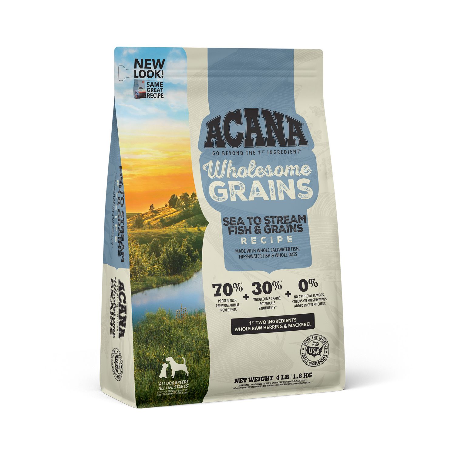 Acana Wholesome Grains Sea To Stream Recipe Dry Dog Food 4#
