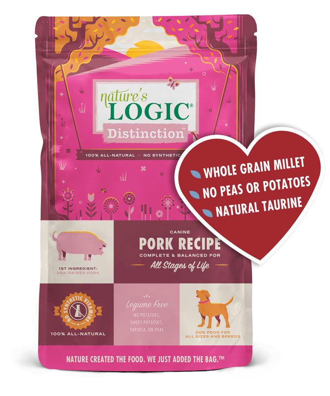 Nature&#39;s Logic Distinction Pork Recipe Grain Free Dry Dog Food 24#