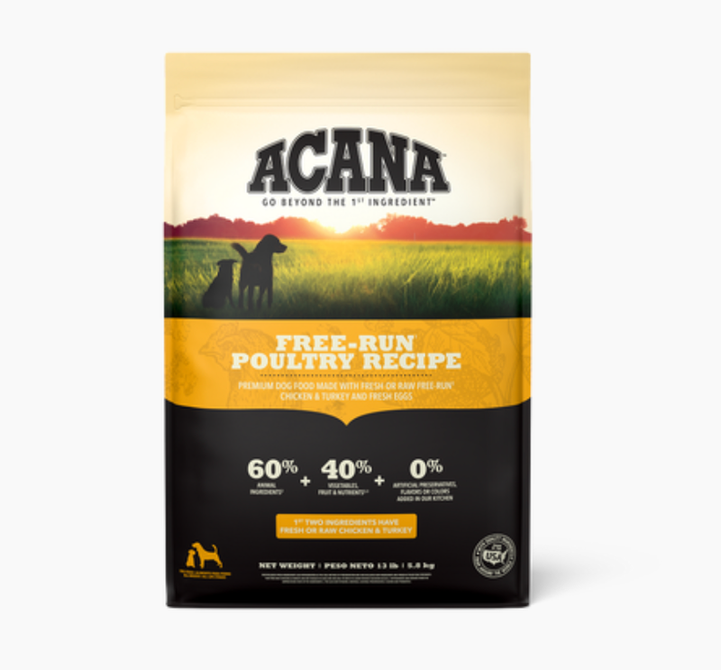 Acana Grain Free Free-Run Poultry Recipe Dry Dog Food 4.5#