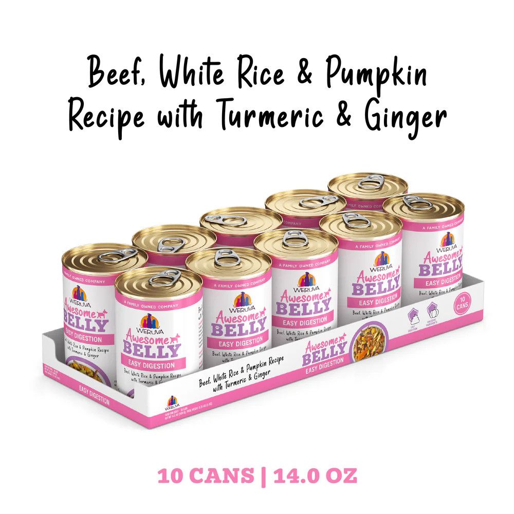 Weruva 14 oz (CASE of 10) Awesome Belly Beef, Rice, Pumpkin